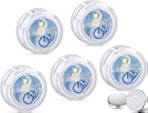 LUXPRO Waterproof Micro LED Puck Lights - Adhesive Lighting Ideal for Under Cabinets, in Tackle Boxes, or On Bookcases - Includes Batteries - 5 Pack