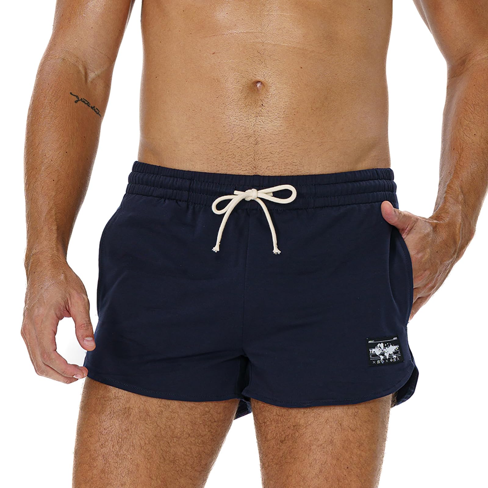 AIMPACT Men's Athletic Shorts Bodybuilding Workout Cotton Gym Shorts with Pockets