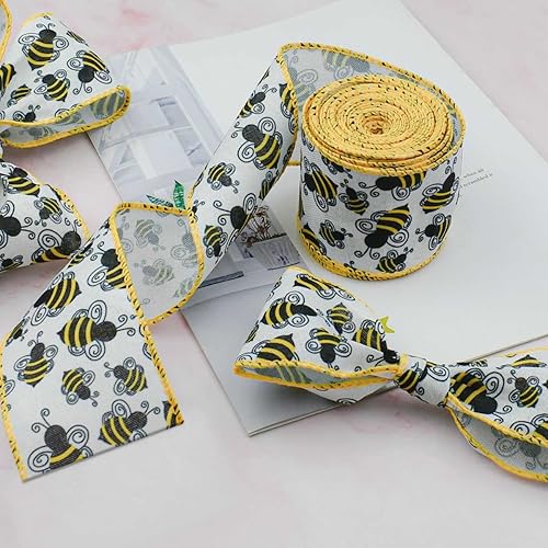 Miniatura 7 de Cinta de arpillera de abejorros de 10 yardas, tela de poliéster con borde de abeja, cintas decorativas para envolver regalos, manualidades,