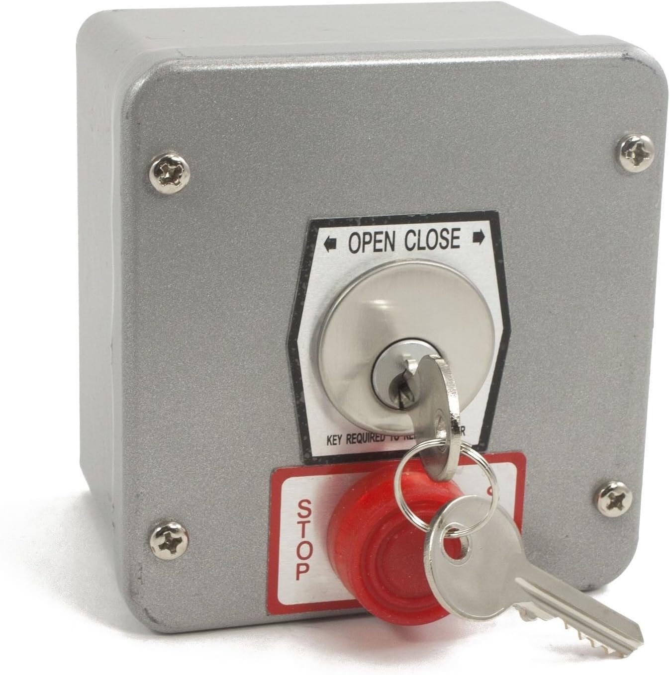 1KXS Nema 4 Exterior Tamperproof Open-Close Key Switch With Stop Button Surface Mount