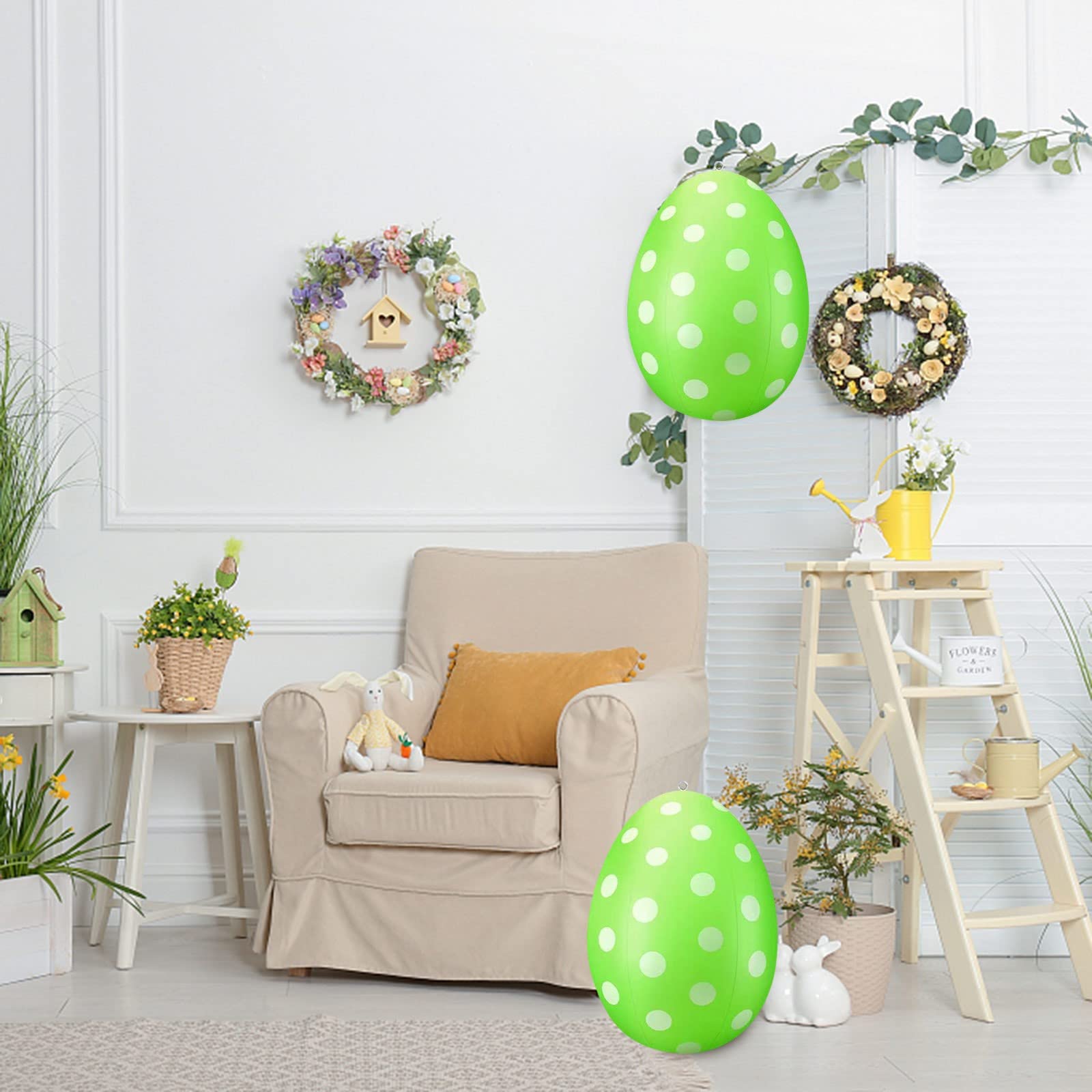 6 Aufblasbare XXL Ostereier (40 Cm) Mit Handpumpe – Für Garten, Party & Schaufenster – Wiederverwendbar, Bunt & Wetterfest