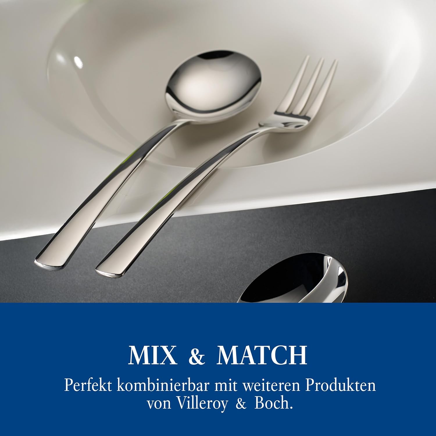 Villeroy & Boch Cutlery Daily Line After Dinner Tea Spoon, Set of 6, 18/10 Stainless Steel, 5.75 in