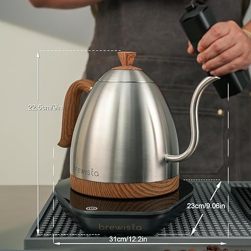 Miniatura 2 de Brewista Artisan - Hervidor eléctrico de cuello de cisne, caldera de agua con panel LCD, control preciso de temperatura, ebullición rápida y ajustes