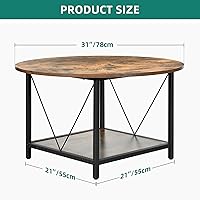 Vista 9 de YITAHOME Mesas de centro para sala de estar, mesa de centro redonda pequeña con almacenamiento, mesa de centro moderna de 2 niveles, mesa central