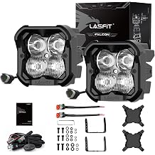 LASFIT Falcon Series LED Pod Light Spot Flood Combo Beam, 3 Inch Ditch Lights 6000K 36W TIR Optics IP69K Waterproof Off Road Lights Hood Windshield A-Pillar Mount for Truck SUV ATV UTV, 2 Pack