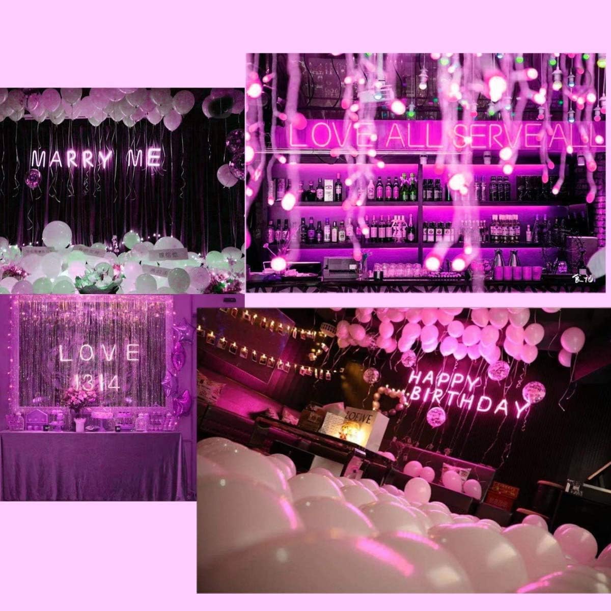 Upgraded Version Neon Letter, LED Alphabet Lights Up Letters USB Operated Purple Neon Light Neon Wall Light for Bedroom,Birthday,Party, Wedding Decor (7)