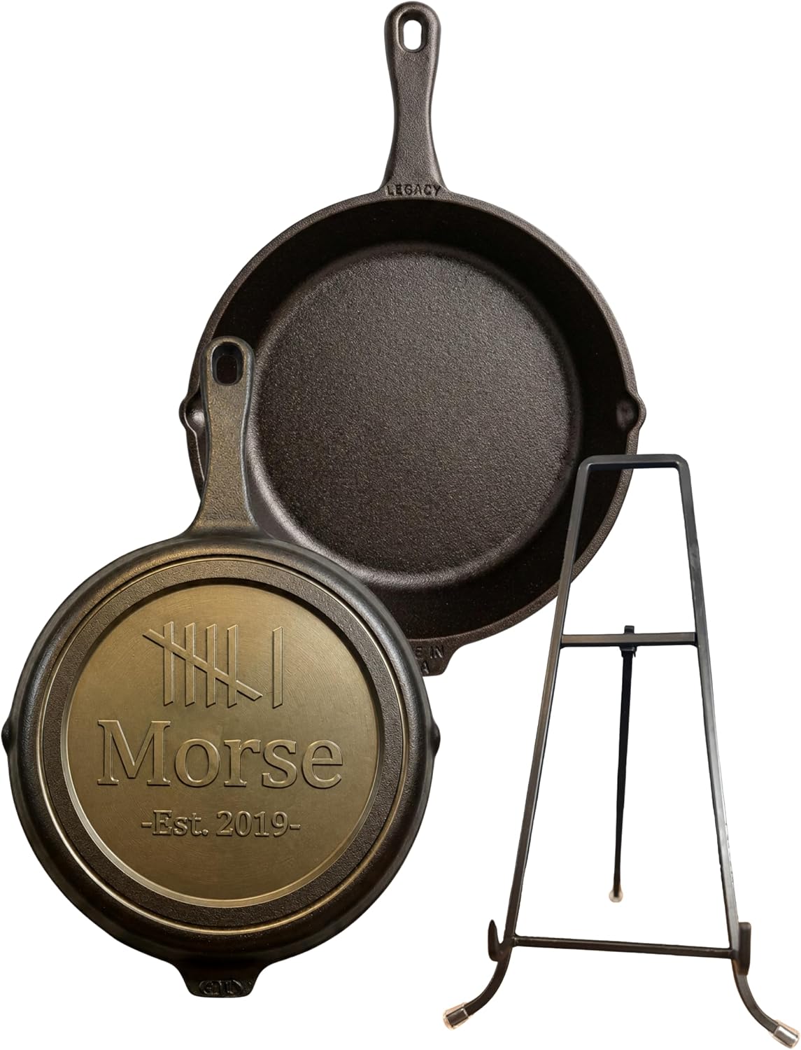 10" Personalized Cast Iron Skillet with Easel