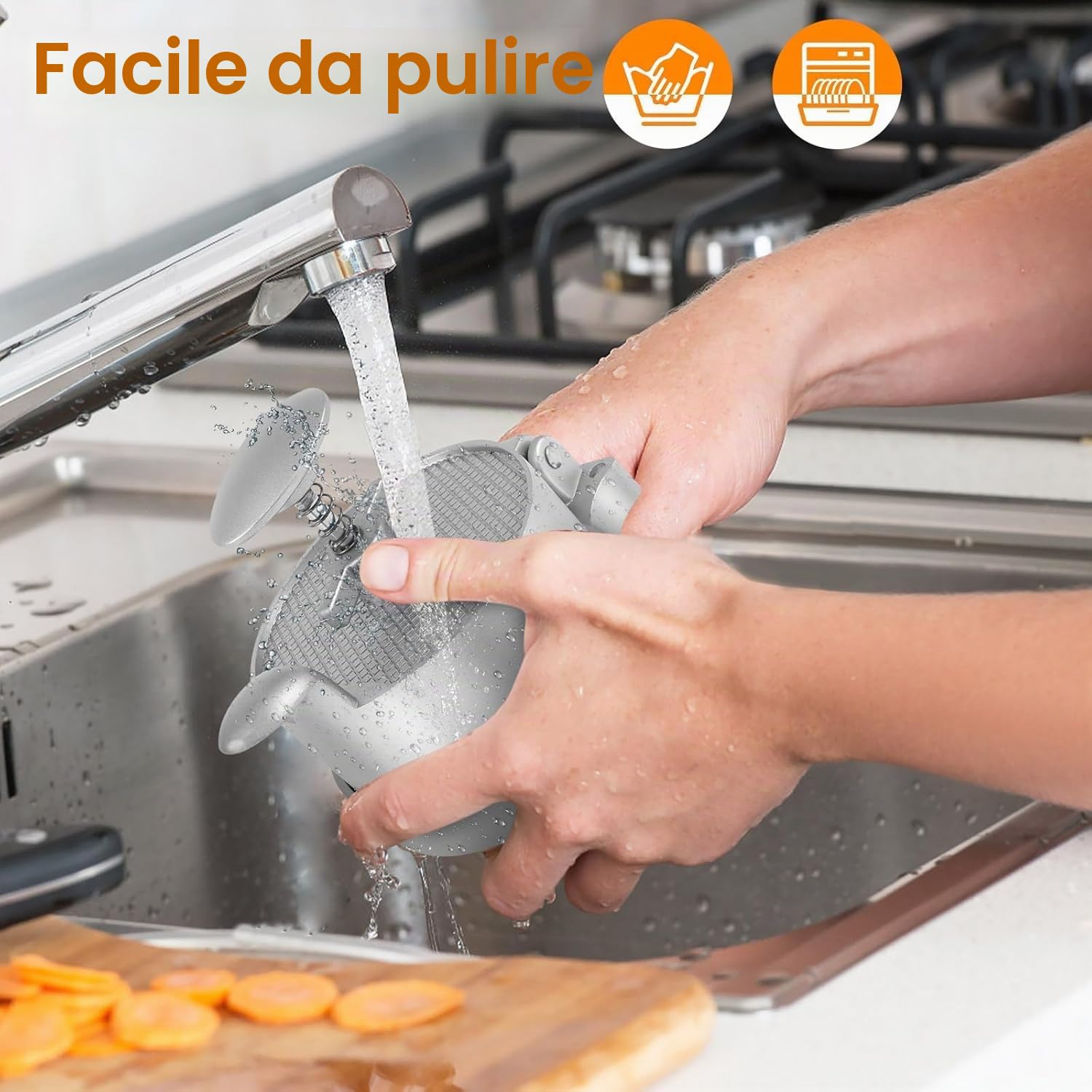 Pressa per Hamburger Regolabile in Altezza in Alluminio pressofuso Antiaderente per la Produzione di Pattini Hamburger Perfettamente modellati