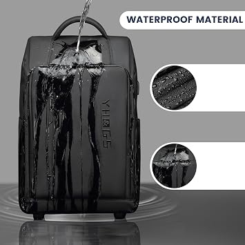 RUCYEN Rolling Backpack,Waterproof Backpack with Wheels for Business and Travel Commuter, Carry on Backpack with Laptop Compartment,Wheeled Backpack for Adults (B-18inch)