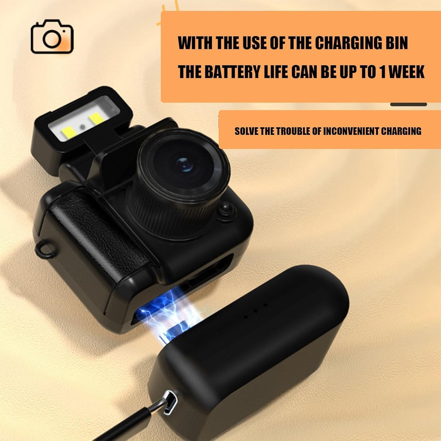 Fotocamera Digitale Retro Mini Retro Snap, 1080p, Con Flash LED, 6 Filtri, Per Vlogging E Registrazione Di Vita