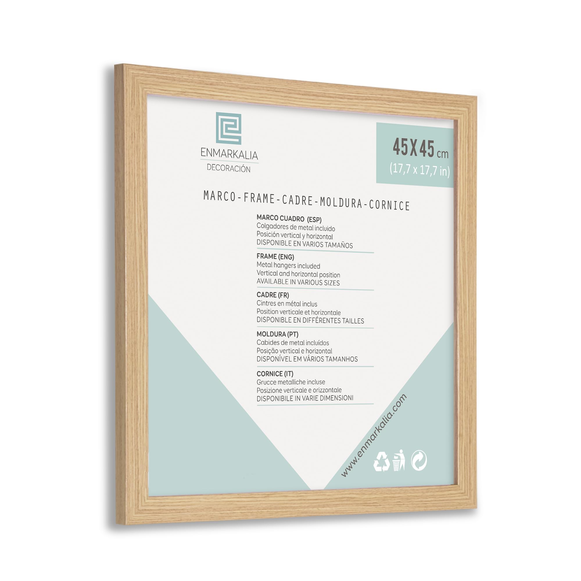 Enmarkalia Marcos 45x45 - color Madera (moldura de 30x15 mm) X1 Ud.