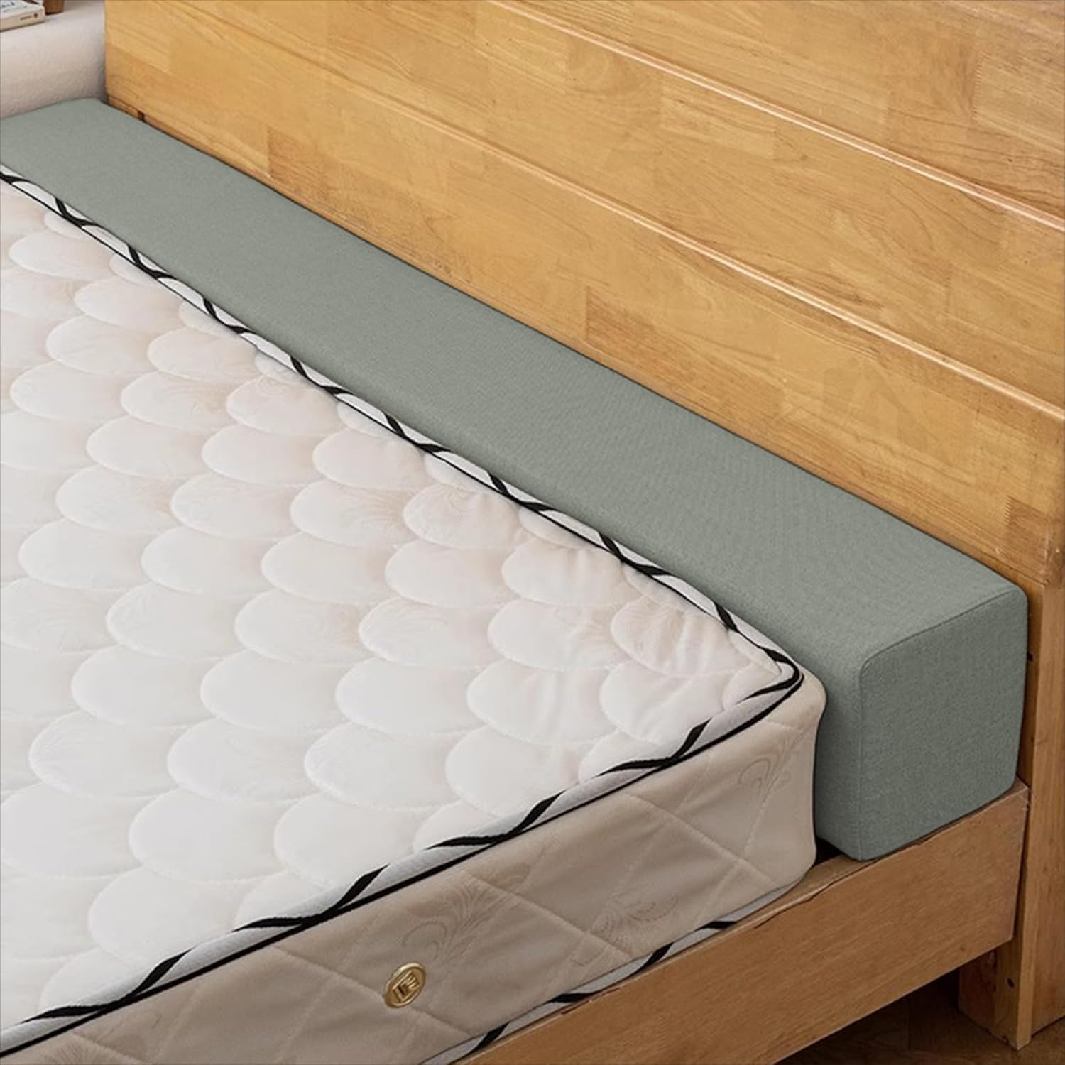 Custom Size Bed Gap Filler Bedside Protection Cushions with Removable Cover, Close the Gap Between Headboard Wall or Foot Board for Single/Double/King Bed (120 * 15 * 8cm,Grey)