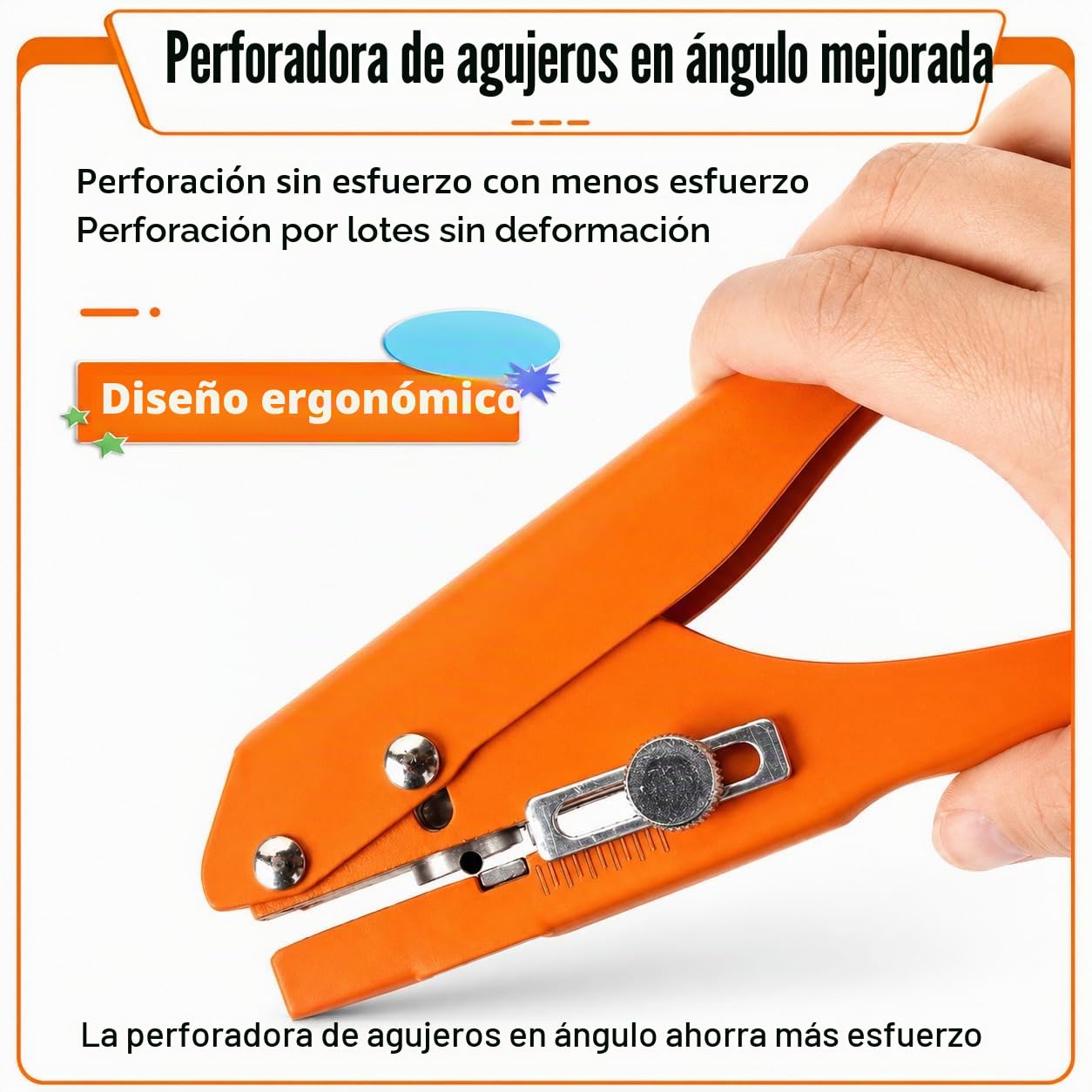 Alicate Perforador, Perforadora de un Solo Agujero 10 mm, Alicates para Perforar Papier, con Escala Ajustable para Encolar Cantos, Tarjetas de Crédito, PVC, Película Rígida, Chapa Fina