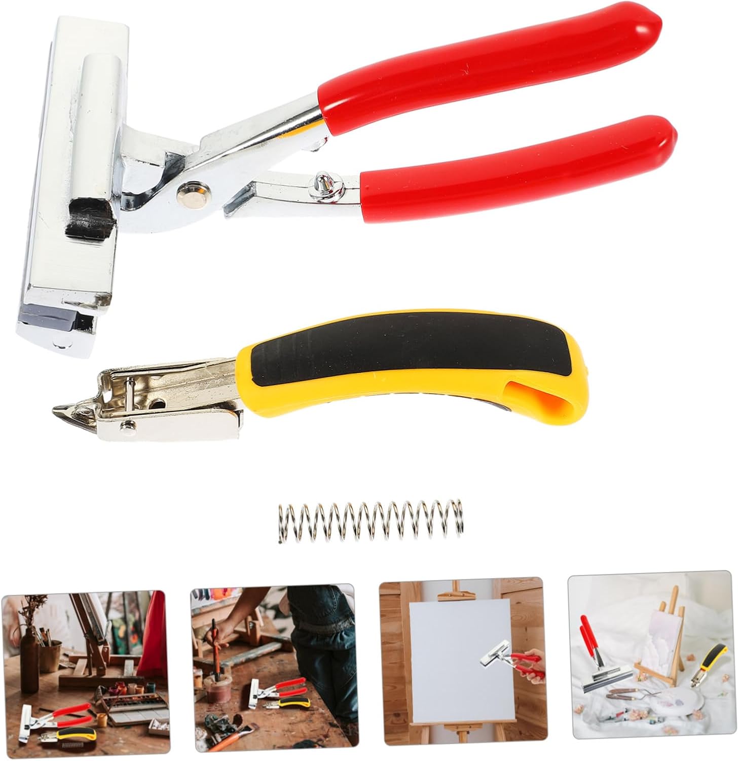Homoyoyo 1 Set Heavy Duty Canvas Pliers and Staple Remover Tool for Painting Stretching Canvas Stretcher Pliers Spring Return Handle and Tack Puller for Upholstery Projects