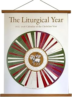 2025–2026 Liturgical Year Wall Calendar, Circular Christian Year Wall Calendar with Feast Days, with Lamb of God Imagery, Includes Christmas,Epiphany, Lent, Easter, Educational Faith Tool (1pcs)