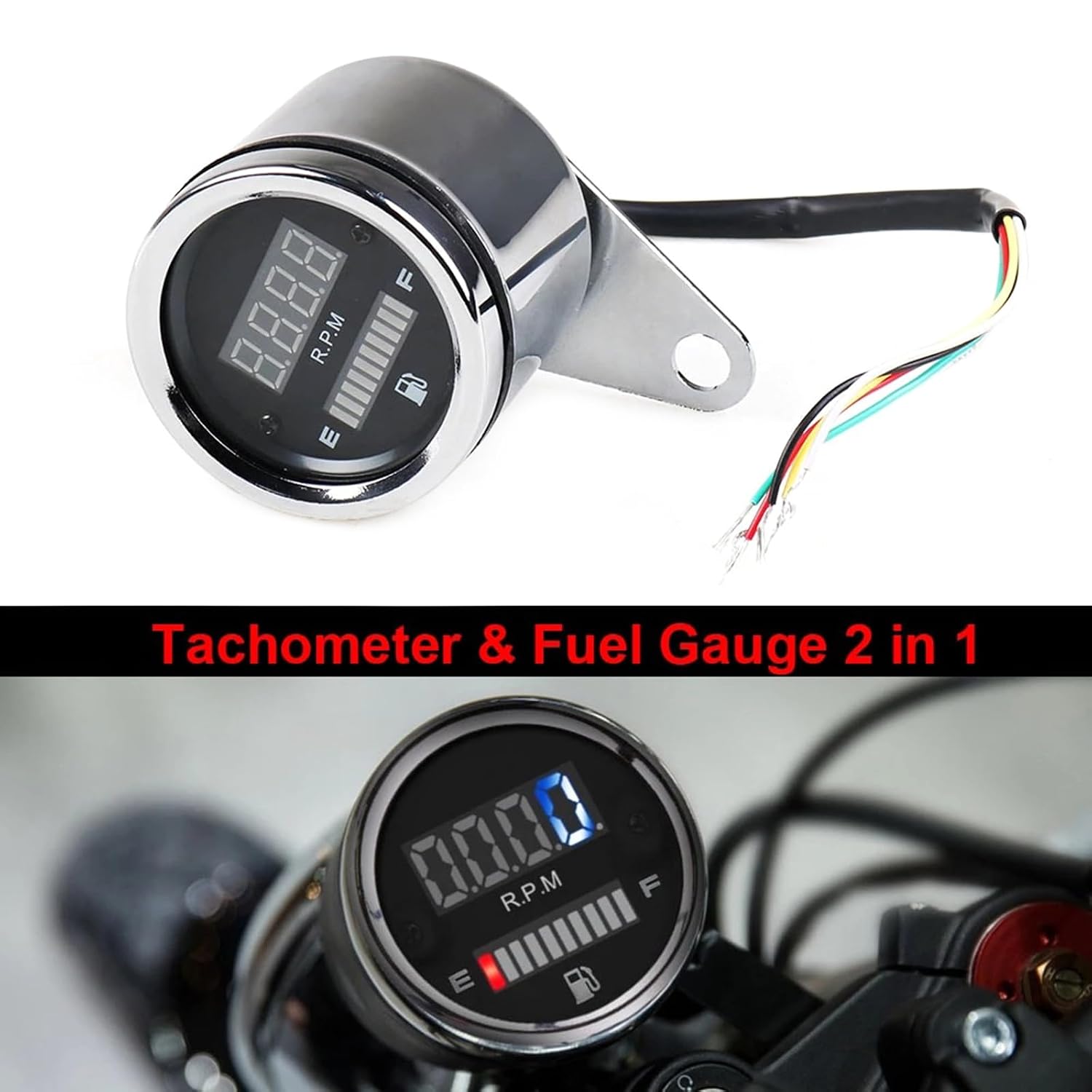 Professional Riders' 12V LCD Motorcycle Gauge LED Digital Speedometer Tachometer for Performances Monitoring LCD Speedometer for Motorbikes