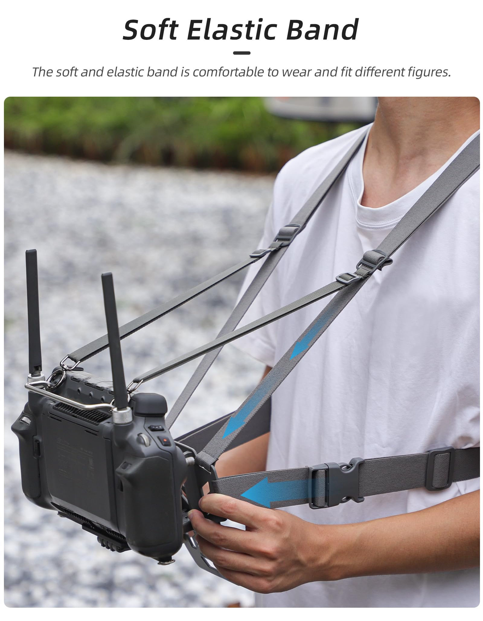 Support Ergonomique pour DJI RC Plus Support Réglable pour Télécommande de Drone Support de Veste Support Ventral Sangle de Poitrine Accessoire
