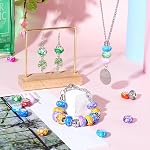Beadthoven 100pcs Large Hole European Beads Watercolor Colorful Resin Rondelle Beads Charms with Silver Brass Cores European Charm fit Bracelet Necklace DIY Pens Jewelry Making Macrame Hair Braids