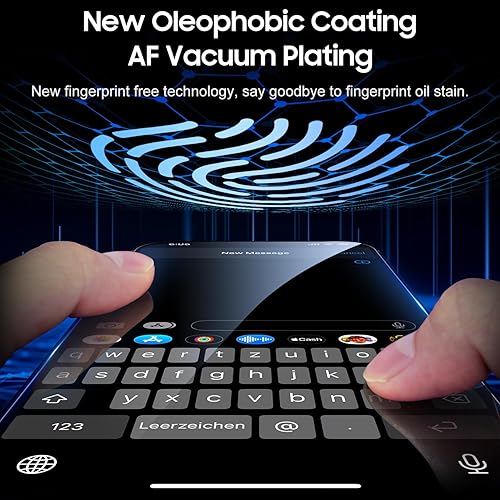 Miniatura 5 de UniqueMe Protector de pantalla para iPhone 14 Pro Max, paquete de 2 unidades, kit de polvo automático película de vidrio templado antiarañazos 10