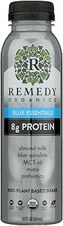 Remedy Organics Blue Essentials 12 Fl Oz | Plant Based Protein Shakes, Ready to Drink | USDA Organic, Gluten Free, Dairy Free, Soy Free