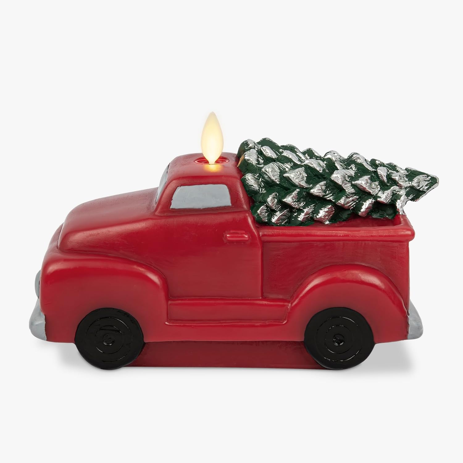 Luminara - Flameless Holiday LED Candle Battery Operated Moving Flame - Red Truck - Pack of 1-7.3x5.5x5.5 - Auto Timer Built-in 5-Hour Timer Candle - Image 7