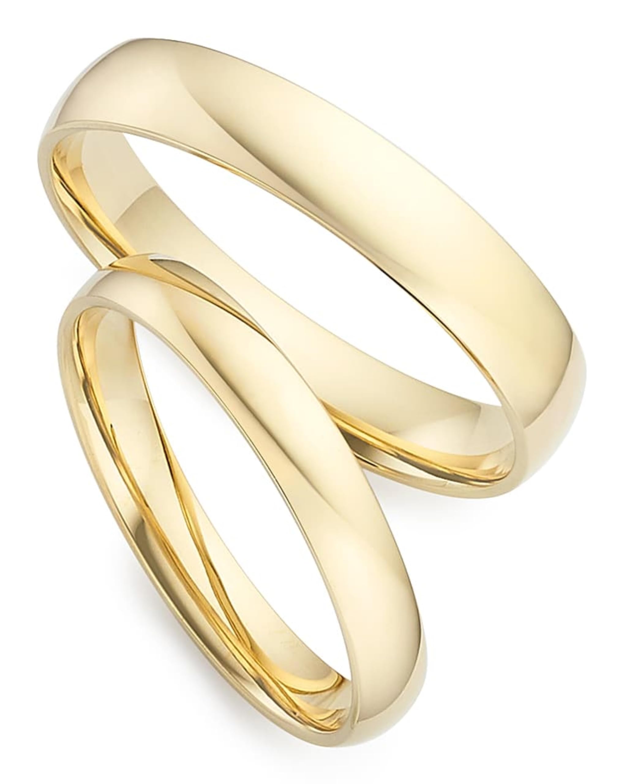 123traumringe Eheringe in 333 Gold I Edle Partnerringe mit Etui I Gravierbare Eheringe mit Ringgröße 50-72mm I Damenring in 3mm Breite + Herrenring in 4mm Breite & 1,3mm Stärke I P21/P22