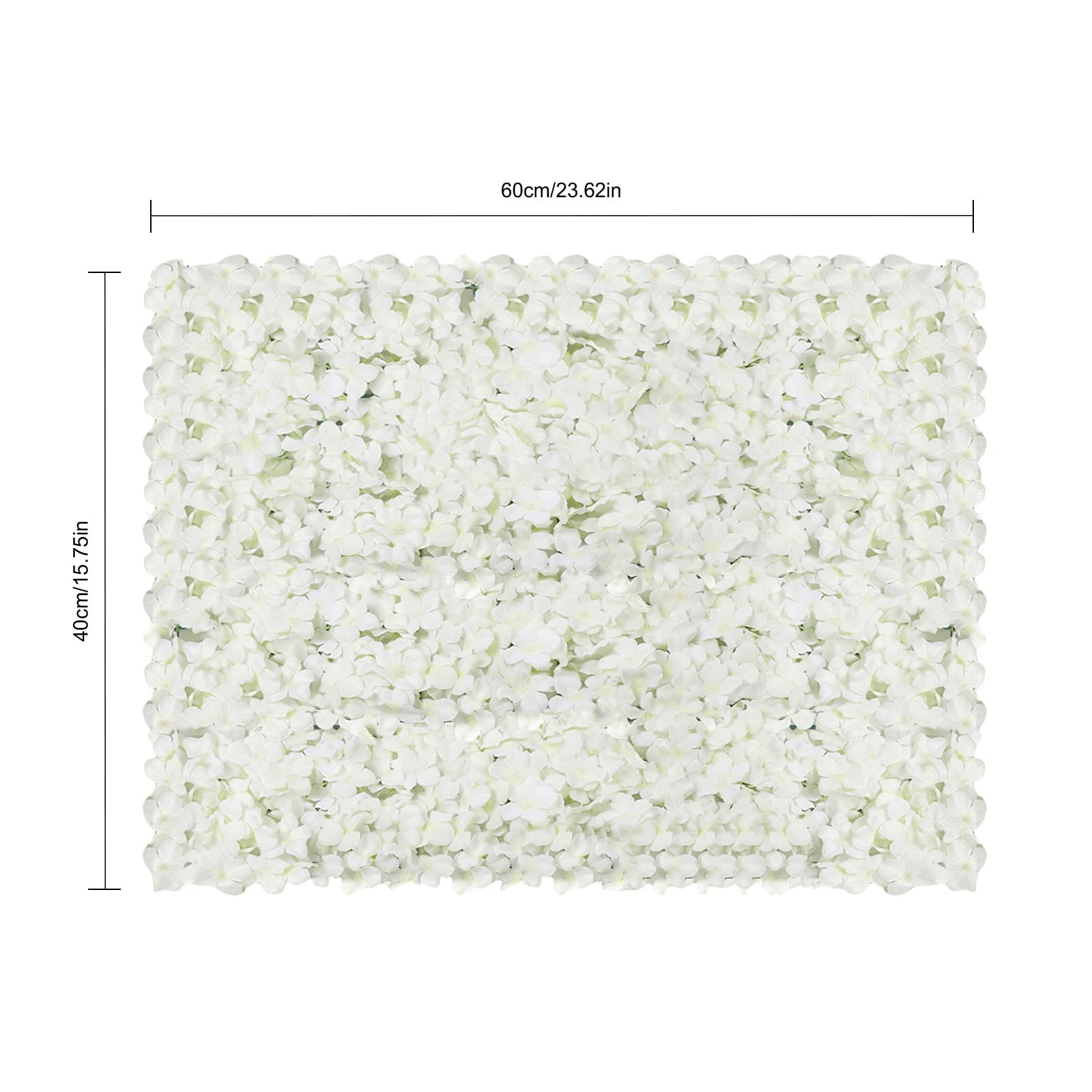 OUKANING Blumenwand Künstliche Weiße Kunstblumen Paneele für Deko Hintergrund, Faux Blumenpaneel Innen Außen Blumentapete, Wanddekoration