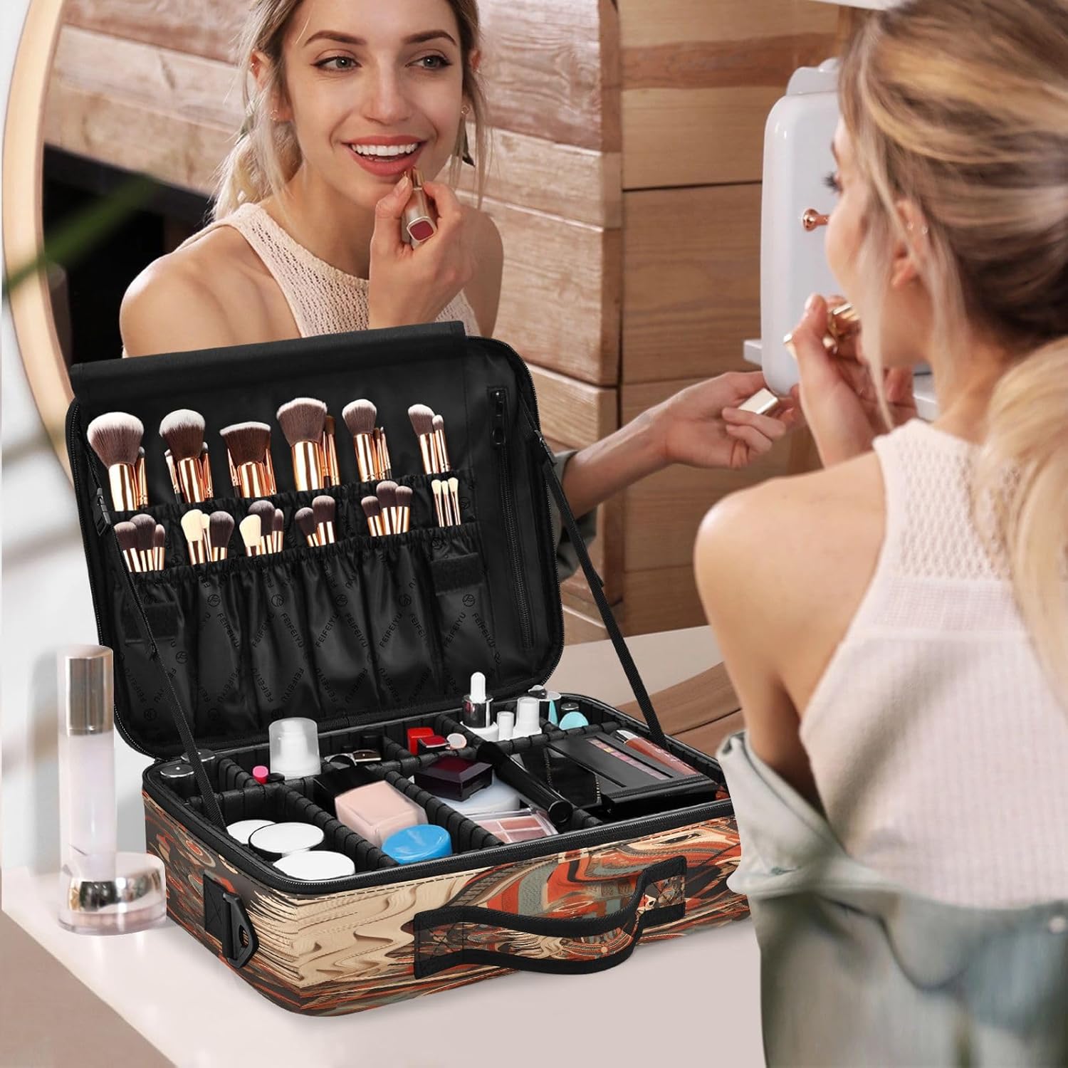 Caballo Totem Rojo Amarillo Bolsa de viaje Estuche de transporte