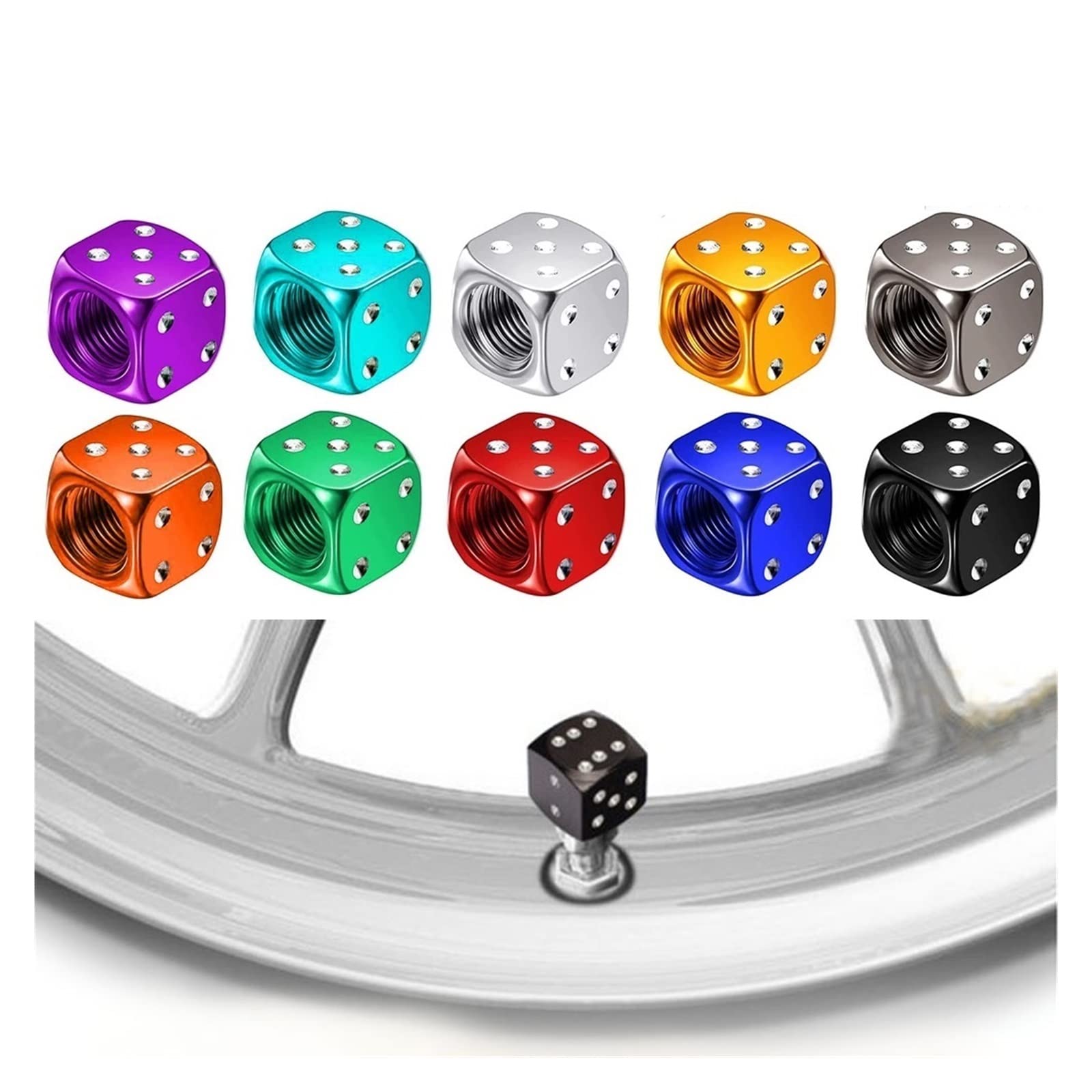 ByoBLu 4 Pezzi universali for Auto in Lega di Alluminio for Moto Senza Camera d'Aria, Tappi for steli for Pneumatici, steli for Pneumatici a Tenuta stagna, Accessori for Auto