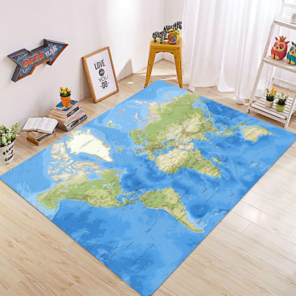 Tapis de salon flanelle décor voyage pour chambre et maison