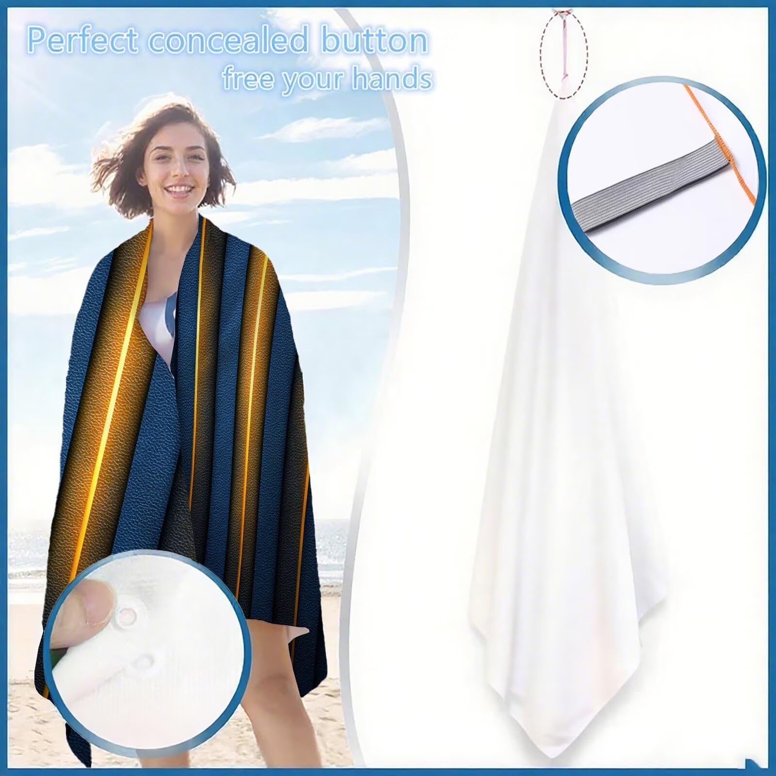 Mikrofaser Strandtuch 80x160cm, Aurora Strandtuch Abstrakt Saunahandtuc 2 Stück Stranddecke Sandfrei, Schnell Trocknendes, Saugfahiges Strandmatte, Sporthandtuch für Urlaub Schwimmen Camping OC-967