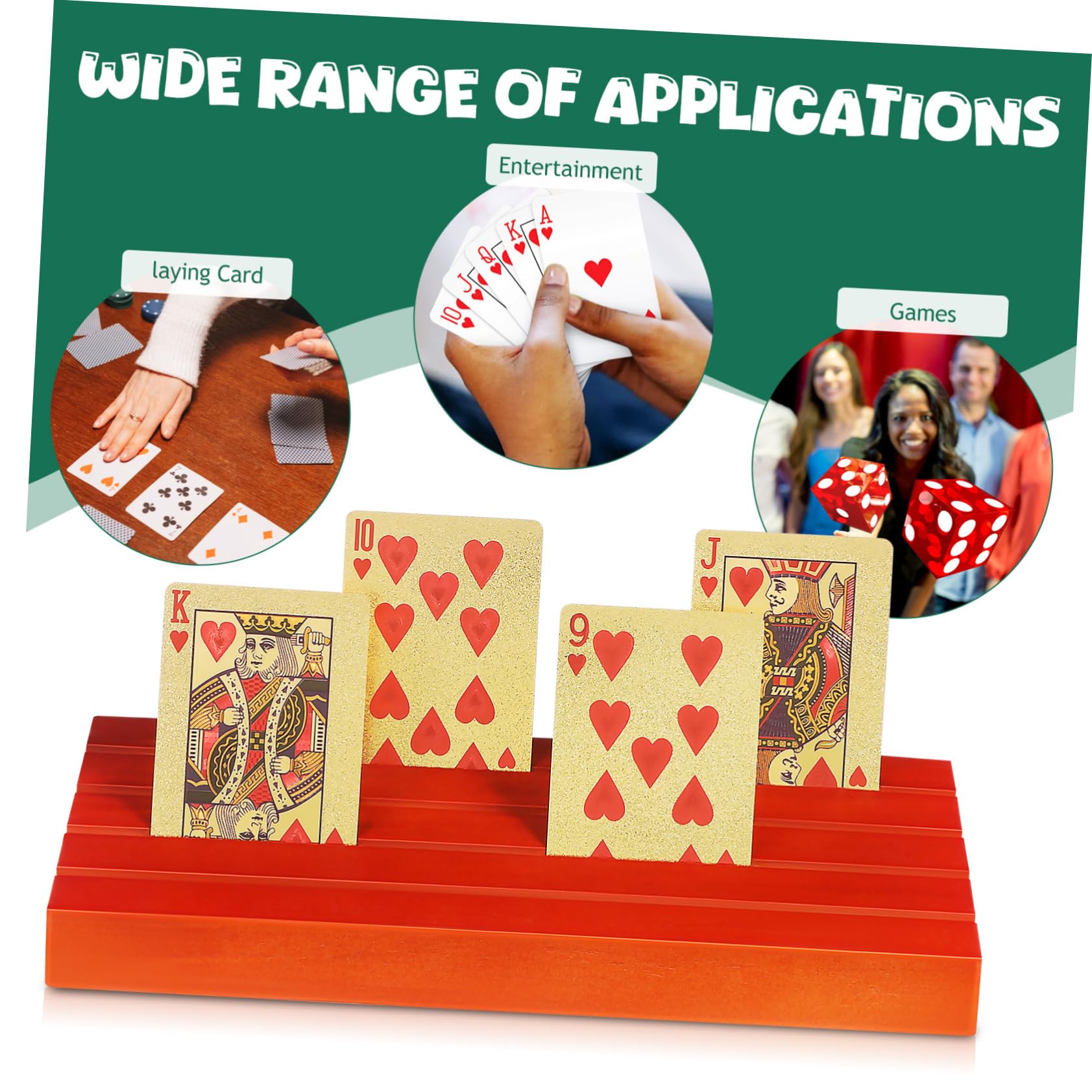 4piezas Soporte De Cartas De Madera para Mesa De Soportes De Cartas para Bridge Fiestas y Eventos