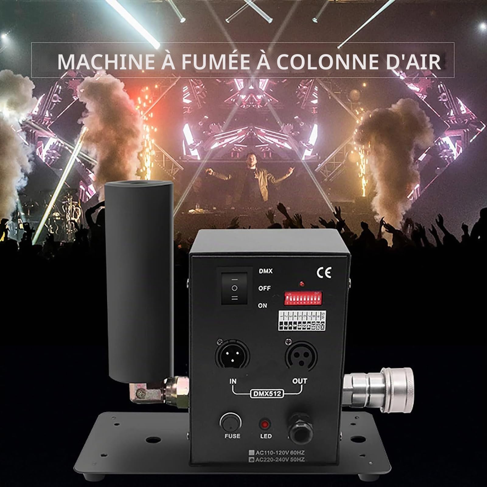 Machine À Jet De CO2, Machine De Sablage Cryogénique De CO2 À Tube Unique De 200 W, Machine De Brouillard De Fumée À Colonne De CO2 Avec Effets De Scénario DMX512 Avec Tuyau De 6 Mètres Pour Scène