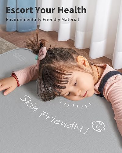 Miniatura 8 de SAIJI Escritorio de cuero para computadora portátil, bandeja para cama, soporte ajustable para computadora portátil, escritorio de pie ligero y