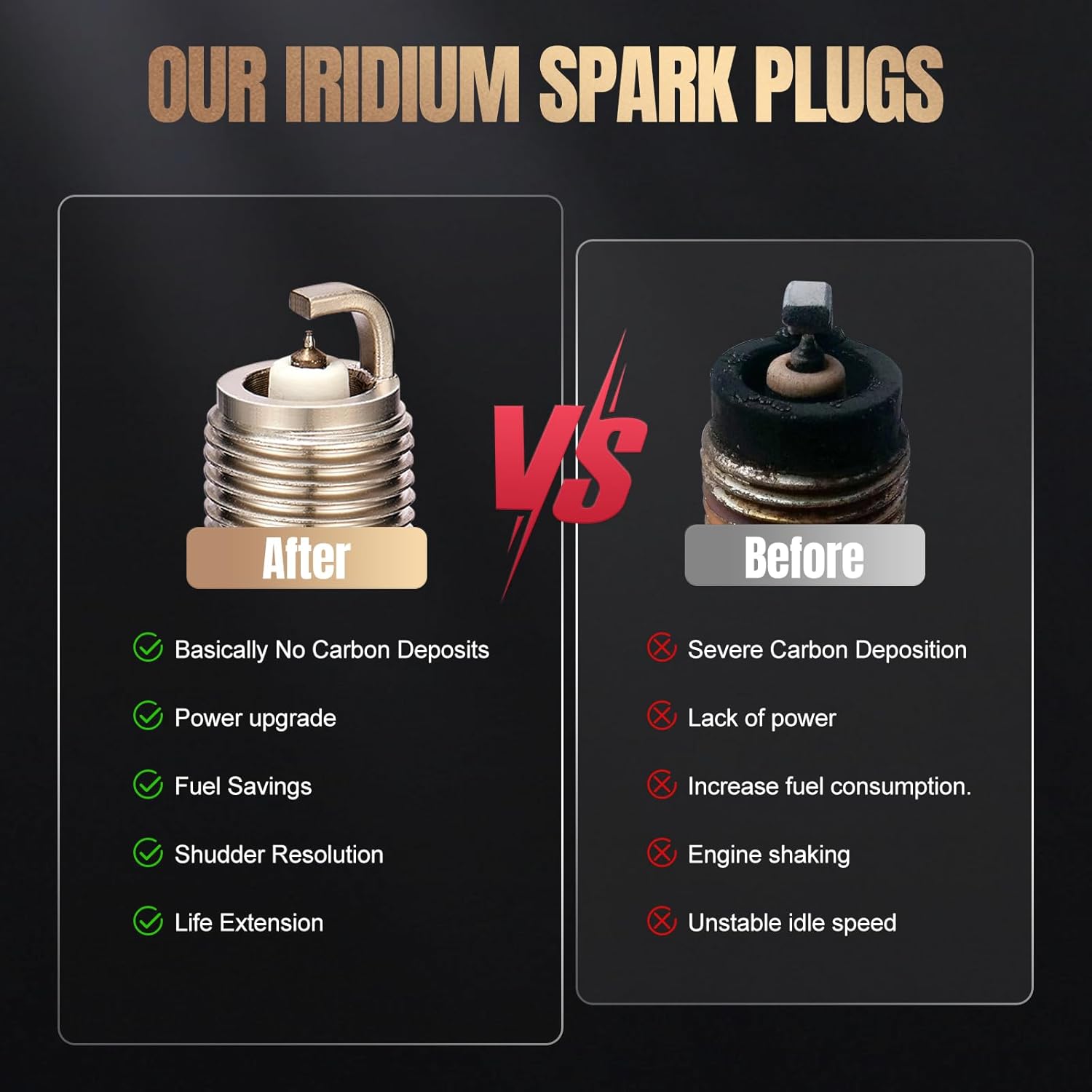 SP479/SP493 Double Iridium Spark Plugs 8 Pack Compatible with Expedition Excursion F-150 F150 F-250 F350 Super Duty E150 E250 E350 E450 A8 Navigator 5.4L V8 Replacement for SP-479 AGSF22WM