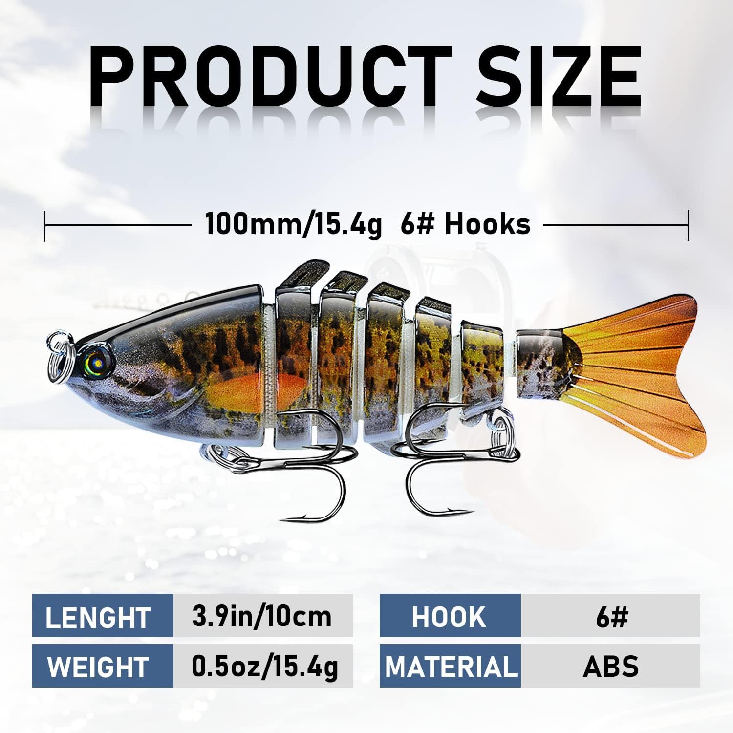 Multi-Segmented Fishing Lures, Glide Swim Bait Lure for Bass Fishing Stuff | Fishing Gear for Freshwater and Saltwater Glide Bait Swimbait Crank Baits Robotic Lure Set