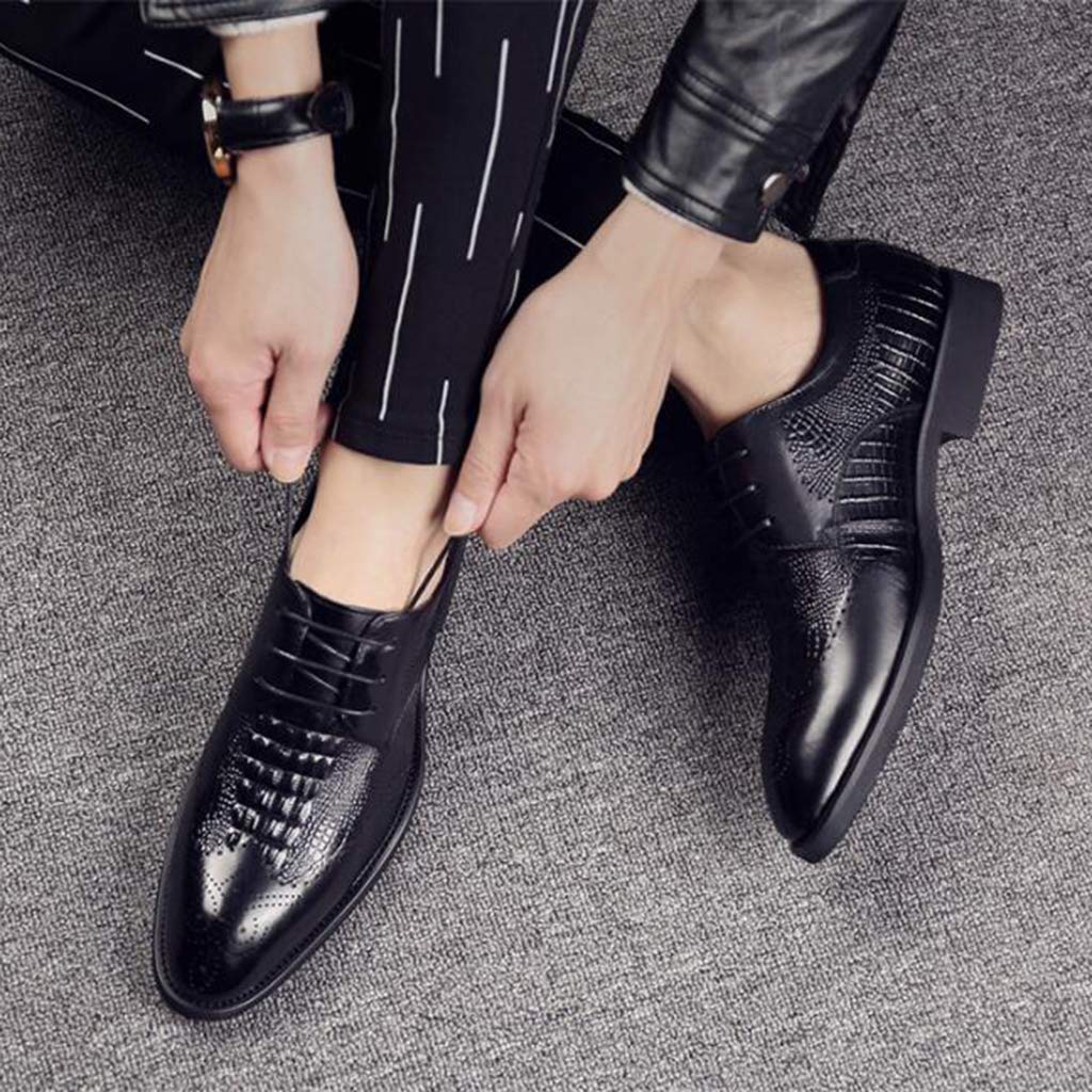 Chaussures En Cuir Homme Style Britannique - Habillées Pour Bureau/Mariage - Noir Taille 46