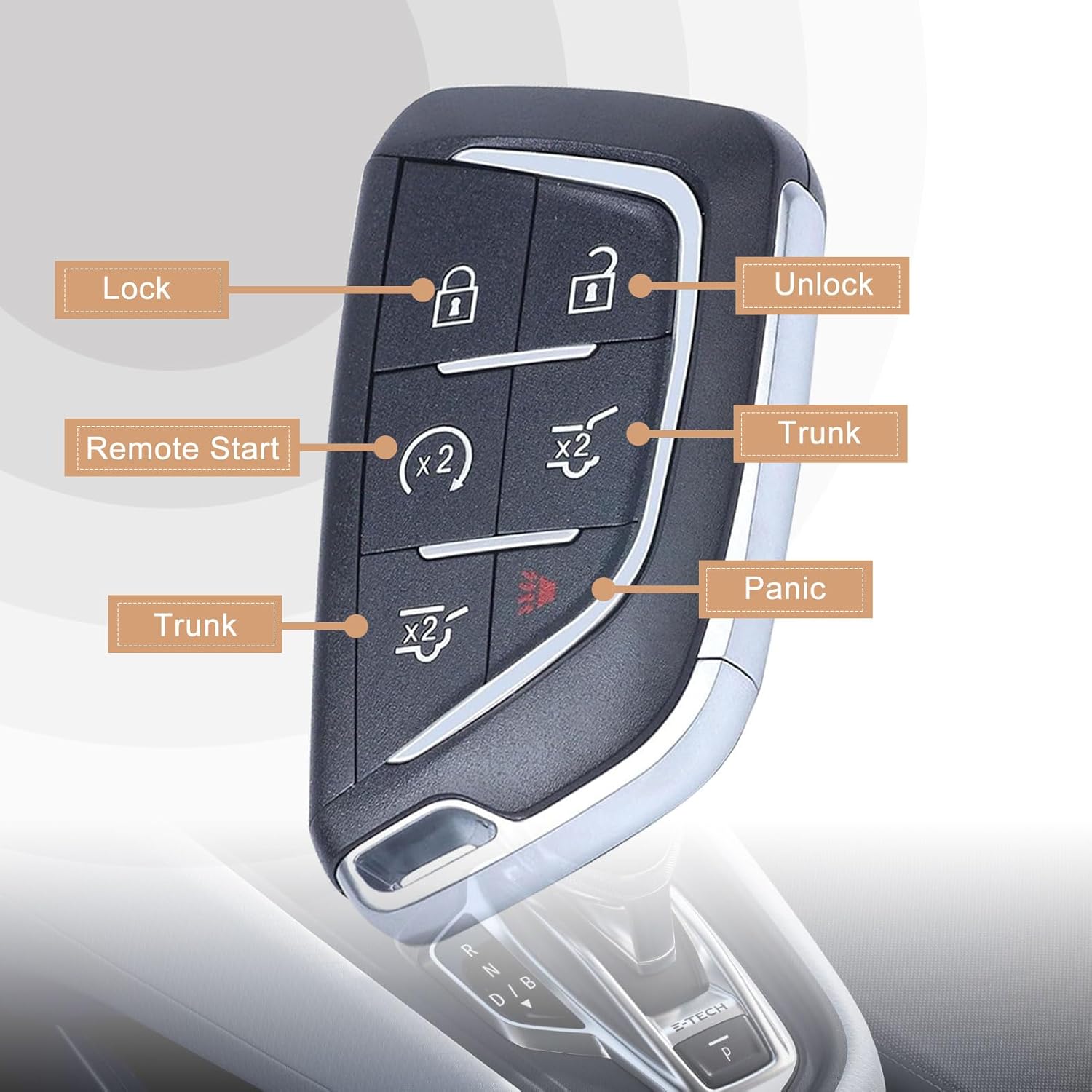 Smart Car Key Keyless Entry Remote Replacement for 2021-2025 Cadillac Escalade 49 Chip YGOG20TB1/YG0G20TB1 (Pair)