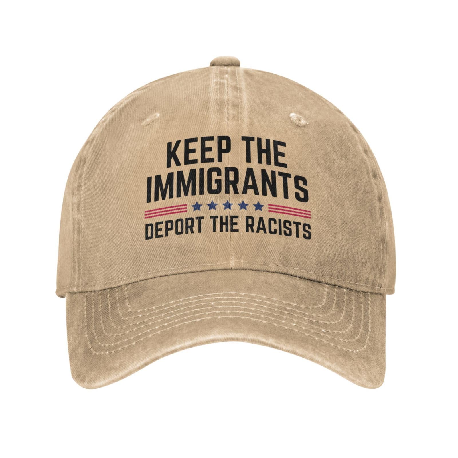 Melbrakin Keep The Immigrants Deport The Racists Hat Anti Racism Trucker Hat Dad Baseball Cap Natural