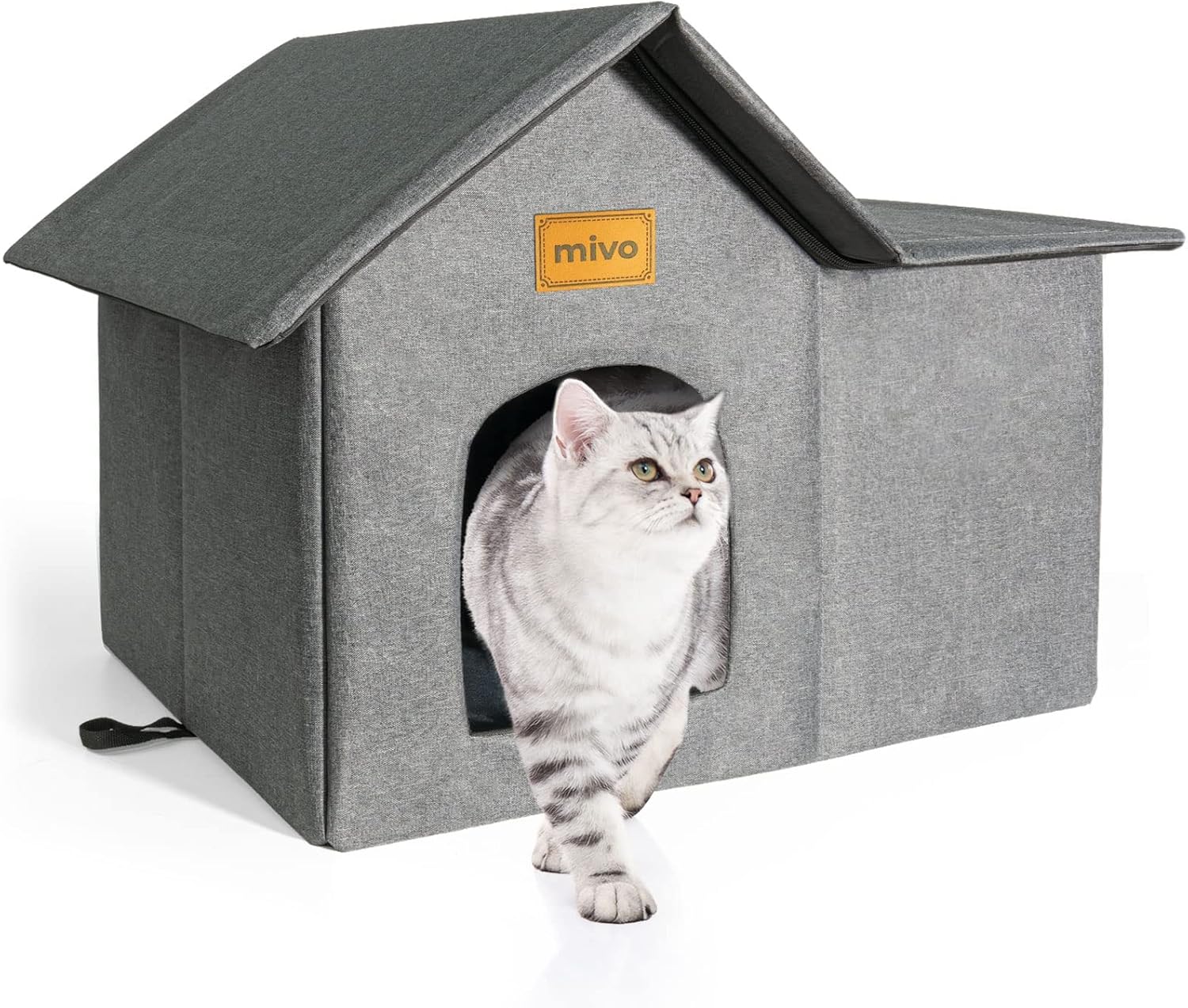 mivo Outdoor Cat House, Weatherproof Cat Houses for