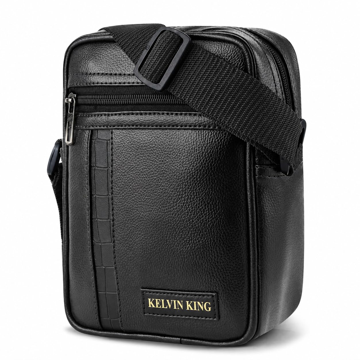 kelvin king Men's Zipper Side Bag | Premium PU Leather Messenger Bag for Everyday Use-picture-53