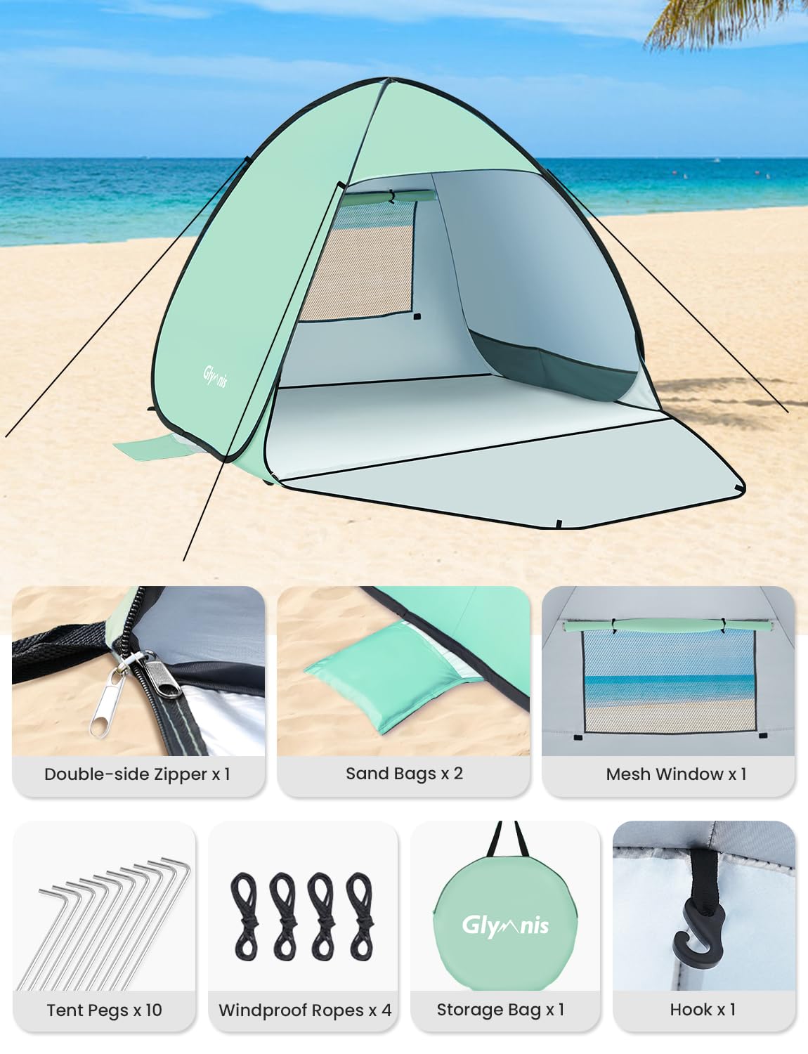Glymnis Pop Up namiot plażowy