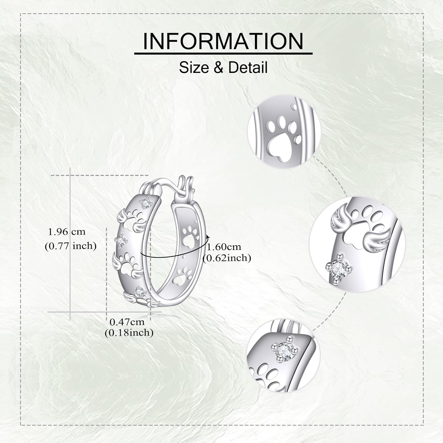 Hoop Earrings 925 Sterling Silver Rainbow LGBT Pride/Paw Print Hoop Earrings Dog Cat Puppy LGBTQ Pride Jewelry Gifts for Women Men - Image 4