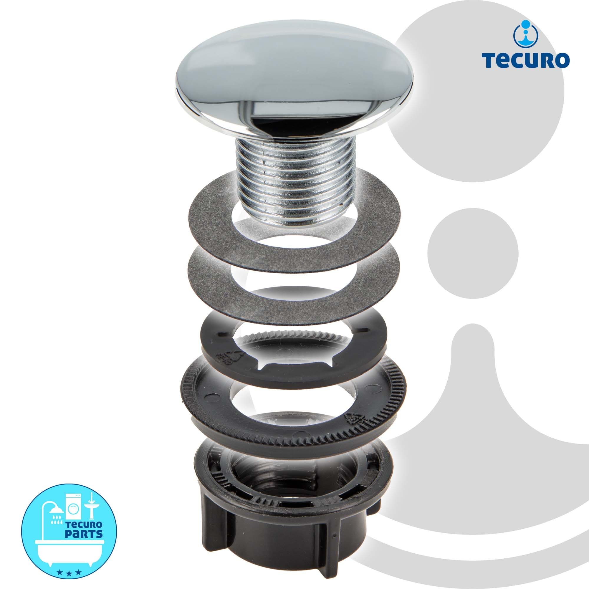 tecuro rubinetto foro tappo deckrosette rubinetto foro ø 53 mm Bianco RAL 9010, versione pesante in ottone