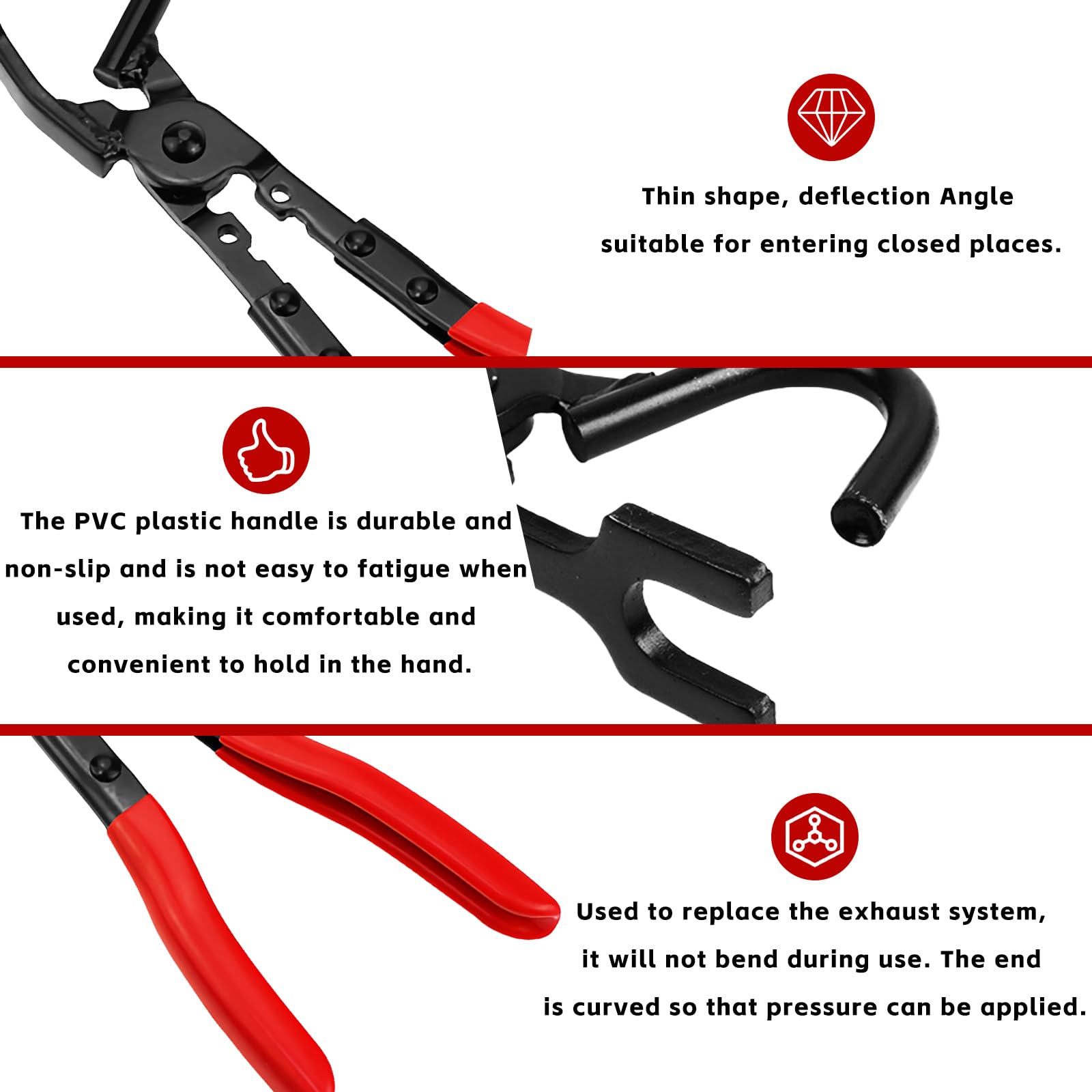 Pince De Retrait Pour Support D'échappement, 29.5cm Pince D'échappement, Pince à Caoutchouc D'échappement, Pince Pour Dépose De Pot D'échappement, Pince De Démontage Pour Suspension D'échappement
