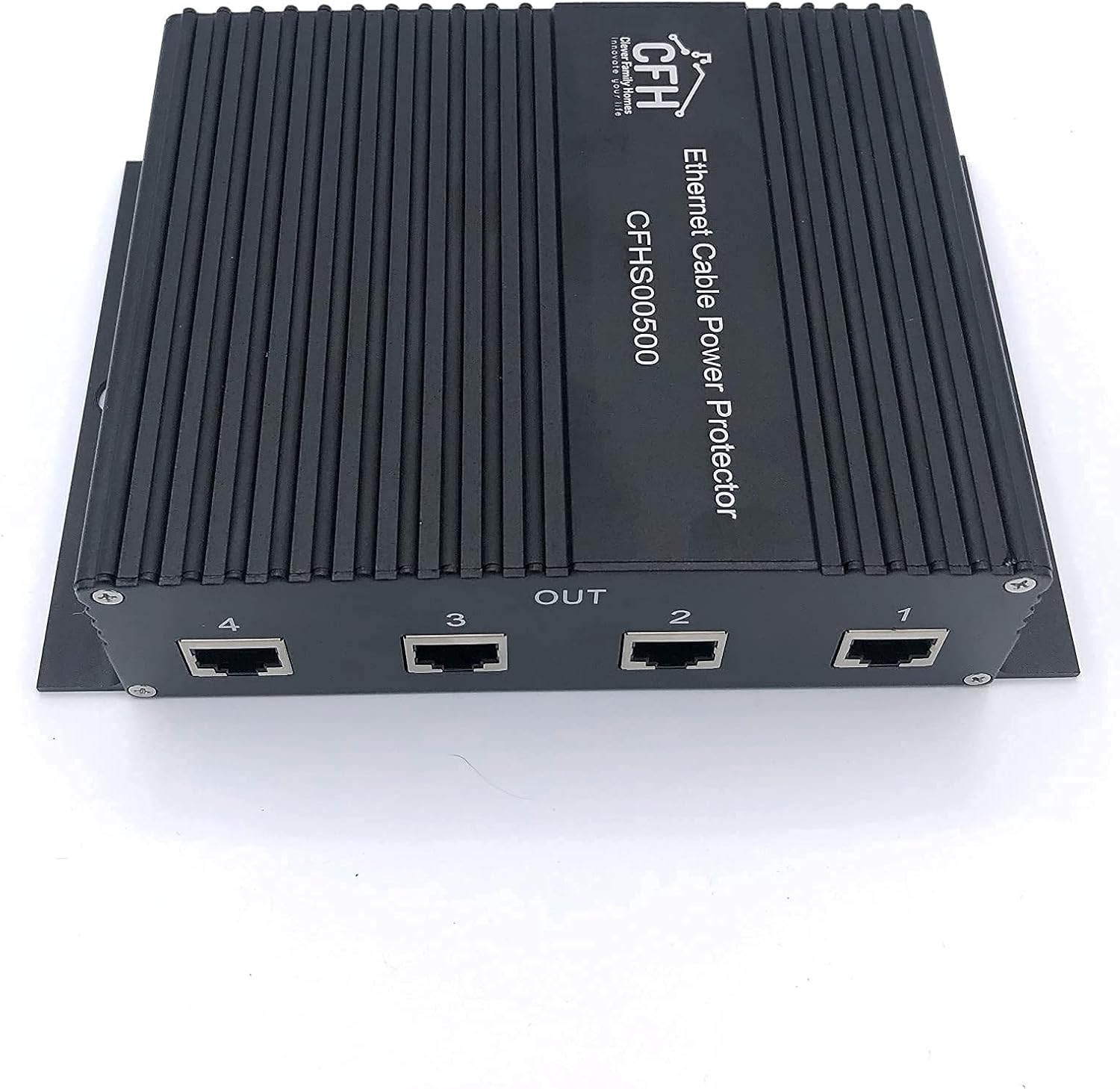 Ethernet 4-Port Gigabit (Non-POE) Surge Protector Kit with 4 CAT 6a Jumper Cables and Ground Wire