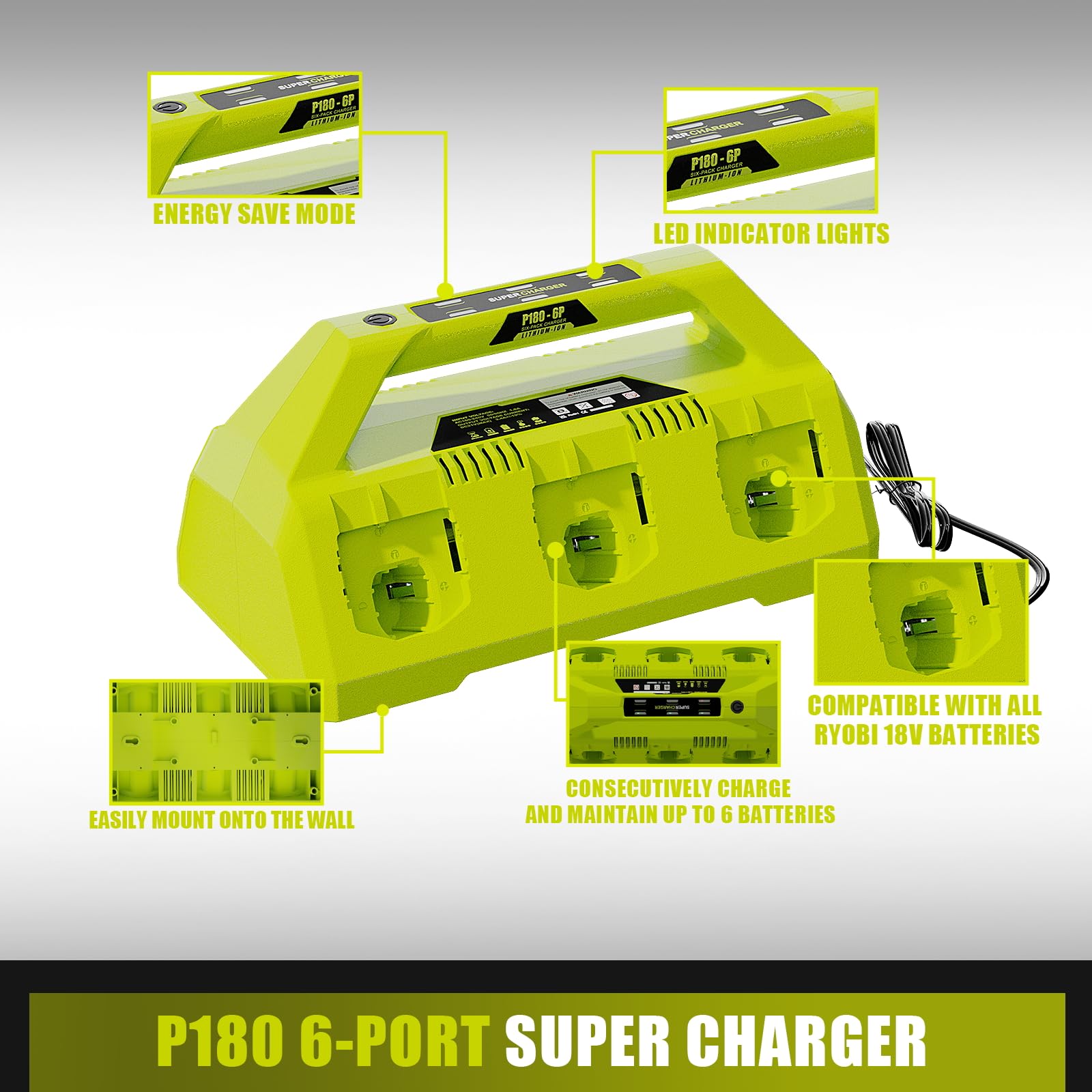 RYOBI Chargeur De Batterie - RC18640 - 18V One+ Lithium-ion