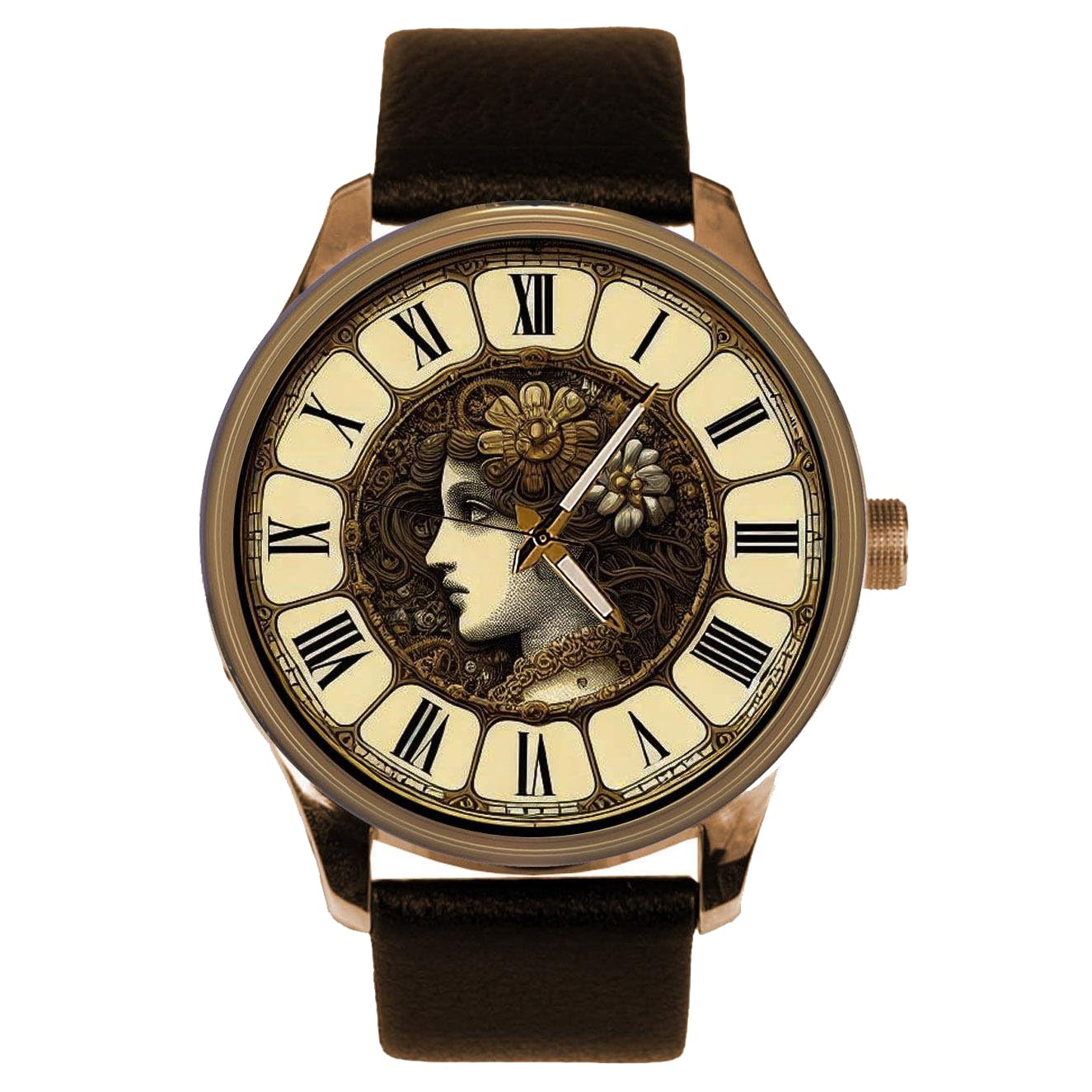 Vintage Retro French Art Solid Brass Collectible Watch