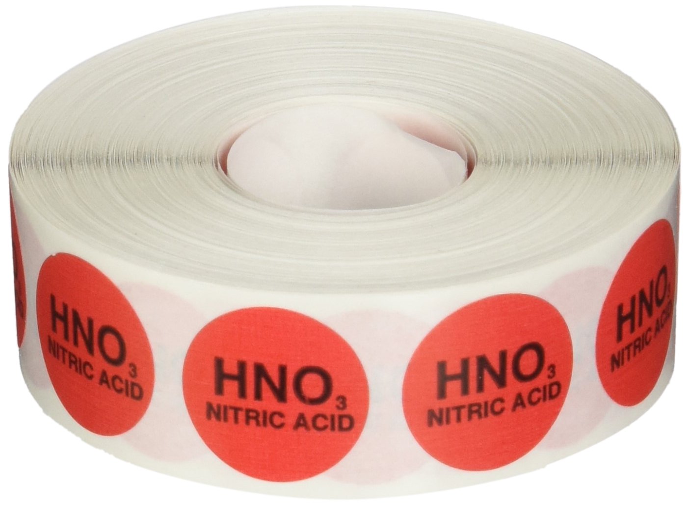 Nev's Ink DOT-34RL-NA Dot Circle Label, 24mm Diameter, Nitric Acid (Case of 1000)
