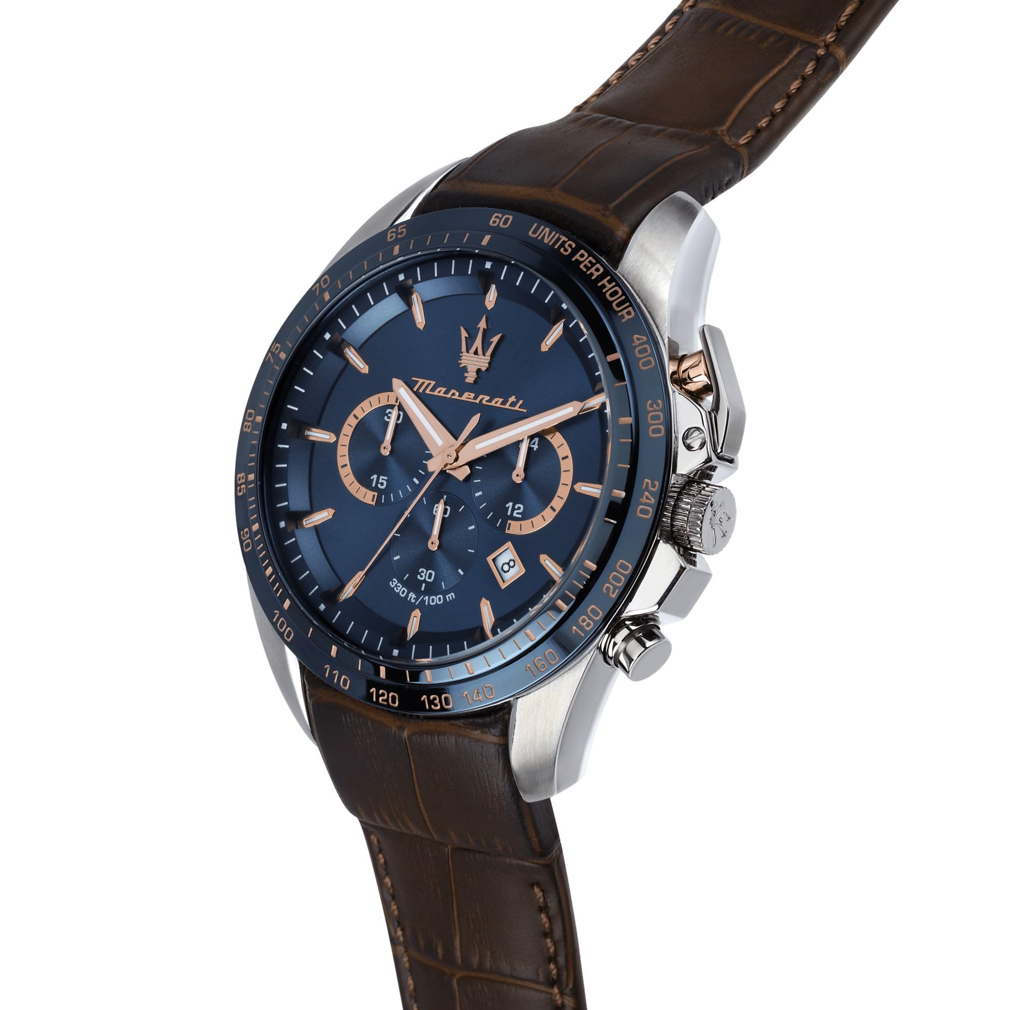 Maserati Zegarek męski Coll. Traguardo edycja limitowana, chronograf, kwarc R8871612037, br?zowy, 45mm, pasek